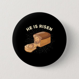 Er ist Jesus Christus-Ostern-Pun Christlich Brea v Button