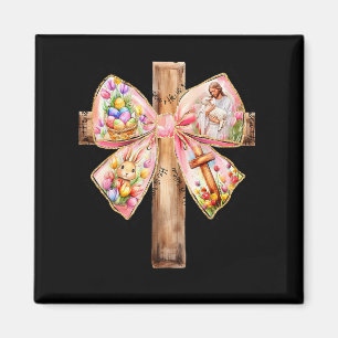 Er ist Jesus Coquette Bow Osterkreuz Frauen riskie Magnet