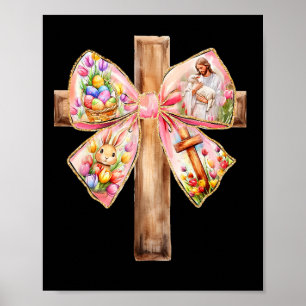 Er ist Jesus Coquette Bow Osterkreuz Frauen riskie Poster