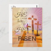 Er ist Jesus-Ostern-Riser Postkarte (Vorne/Hinten)