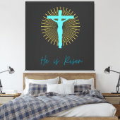 Er ist Jesus Rised Leinwanddruck (Insitu (Schlafzimmer))