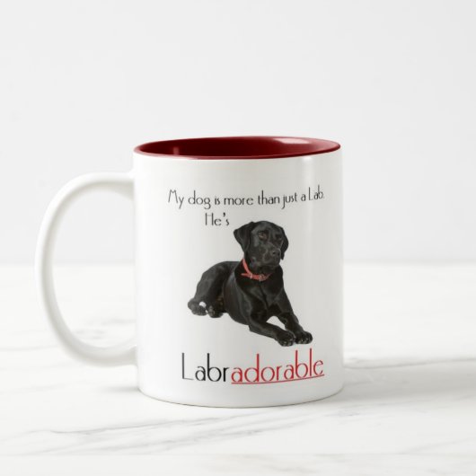 Er ist Labradorable Zweifarbige Tasse (Links)