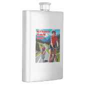 Er ist langsamer, als er sich beim Fahrradfahren g Flachmann (Rechts)