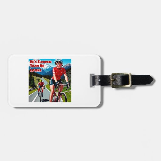 Er ist langsamer, als er sich beim Fahrradfahren g Gepäckanhänger (Vorderseite horizontal)