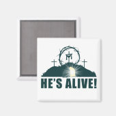Er ist lebendig! Christlicher Pessach Ostern Jesus Magnet (Vorderseite/Rückseite)