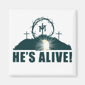 Er ist lebendig! Christlicher Pessach Ostern Jesus Magnet (Vorne)