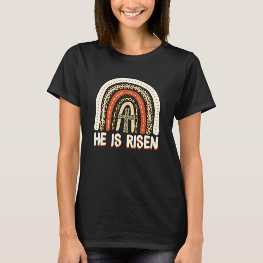 Er ist Leopard Regenbogen Christlich Jesus Niedlic T-Shirt (Vorderseite)