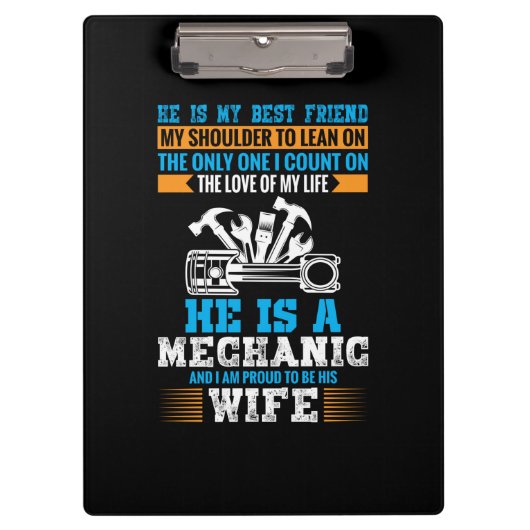 Er ist Mechaniker Klemmbrett (Vorderseite)