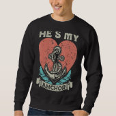 Er ist mein Anker, Anchor Nautical Sailing Valenti Sweatshirt (Vorderseite)