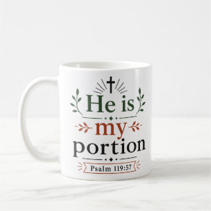 Er ist mein Anteil Inspirierendes Schrift-Versprec Kaffeetasse