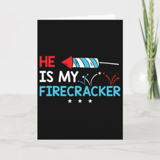 Er ist mein Feuerwerk Süß 4. Juli passendes Paar Karte