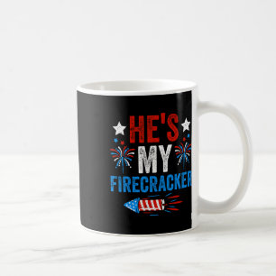 Er ist mein Firecracker und sein 4. Juli Coupl Kaffeetasse