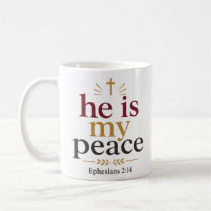 Er ist mein Frieden Inspirierende christliche Ermu Kaffeetasse