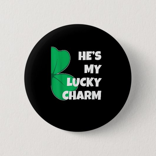 Er ist mein glückliches Charm Funny St Patricks Da Button (Vorderseite)
