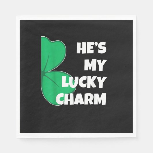 Er ist mein glückliches Charm Funny St Patricks Da Serviette (Vorderseite)
