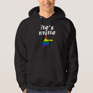 Er ist mein passender Gay Pride und Handzeiger Hoodie