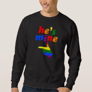 Er ist mein passender Gay Pride und Handzeiger Sweatshirt