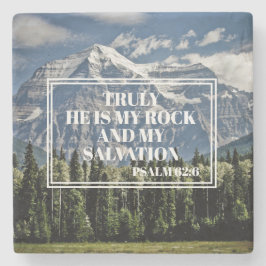 Er ist mein Rock Christlich Bible Verse Mountain F Steinuntersetzer