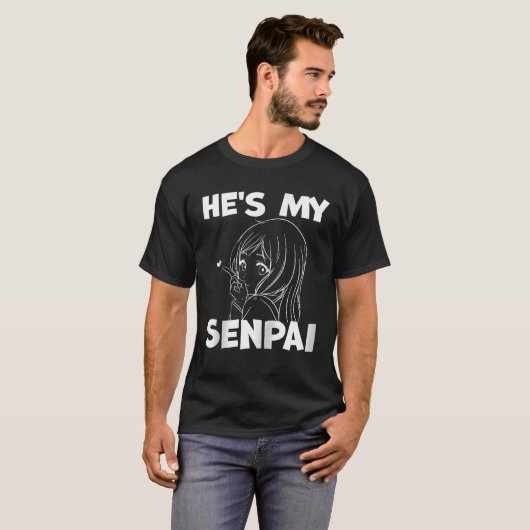 Er ist mein Senpai Funny Anime Matching Couple Gir T-Shirt (Vorne ganz)
