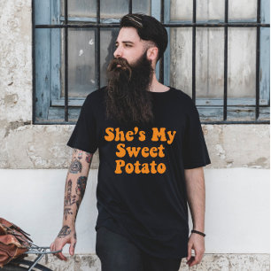 Er ist mein Süßkartoffel Thanksgiving Paar T-Shirt