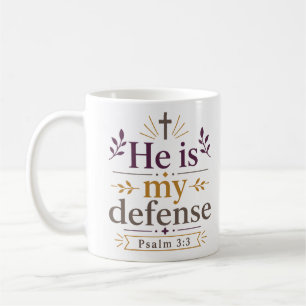 Er ist mein Verteidigungs-Schriftzug Ermutigungs-Z Kaffeetasse