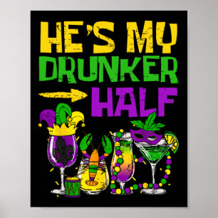 Er ist meine Betrunkenere, halb Matching Couple Gi Poster