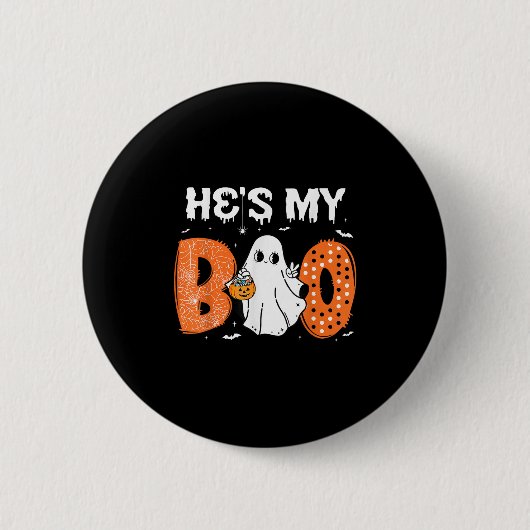 Er ist meine Boo, die Halloween-Paare vergleichen. Button (Vorderseite)