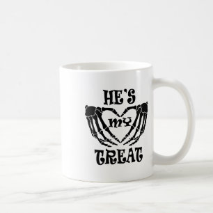 Er ist meine Leckerei Skeleton Hand Funny Hallowee Kaffeetasse