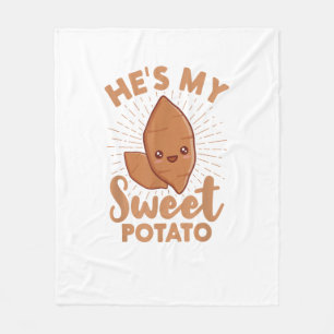 Er ist meine Süßkartoffel, ich Yam Erntedank Coupl Fleecedecke