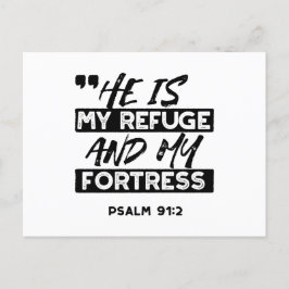 Er ist meine Zuflucht und meine Festung - Psalm 91 Feiertagspostkarte