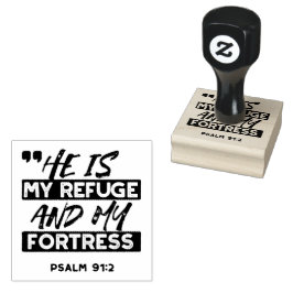 Er ist meine Zuflucht und meine Festung - Psalm 91 Gummistempel