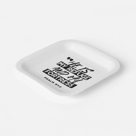 Er ist meine Zuflucht und meine Festung - Psalm 91 Pappteller (Gewinkelt)