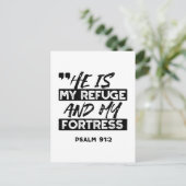 Er ist meine Zuflucht und meine Festung - Psalm 91 Postkarte (Stehend Vorderseite)