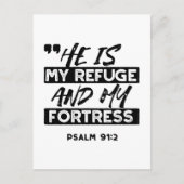 Er ist meine Zuflucht und meine Festung - Psalm 91 Postkarte (Vorderseite)