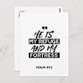Er ist meine Zuflucht und meine Festung - Psalm 91 Postkarte (Vorne/Hinten)