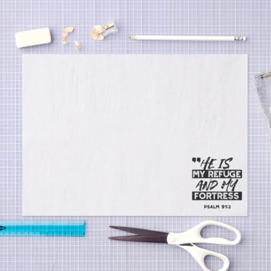 Er ist meine Zuflucht und meine Festung - Psalm 91 Seidenpapier (Handwerk)