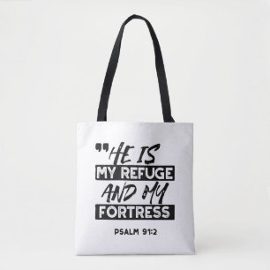 Er ist meine Zuflucht und meine Festung - Psalm 91 Tasche