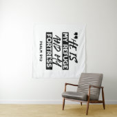 Er ist meine Zuflucht und meine Festung - Psalm 91 Wandteppich (Beispiel (Horizontal))