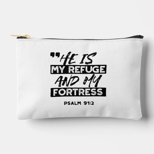 Er ist meine Zuflucht und meine Festung - Psalm 91 Zubehörtasche (Vorderseite)