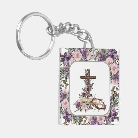 Er ist mit der Bibel Risorum Schlüsselanhänger (Vorderseite links)