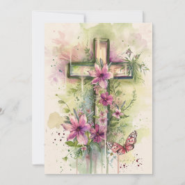 Er ist mit der Cross Grußkarte, zu Ostern glücklic Feiertagskarte