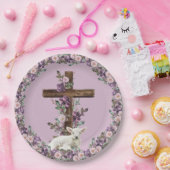 Er ist mit Lamm-Papier-Tellern Risen Blumenkreuz Pappteller (Party)