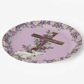 Er ist mit Lamm-Papier-Tellern Risen Blumenkreuz Pappteller (Schrägansicht)