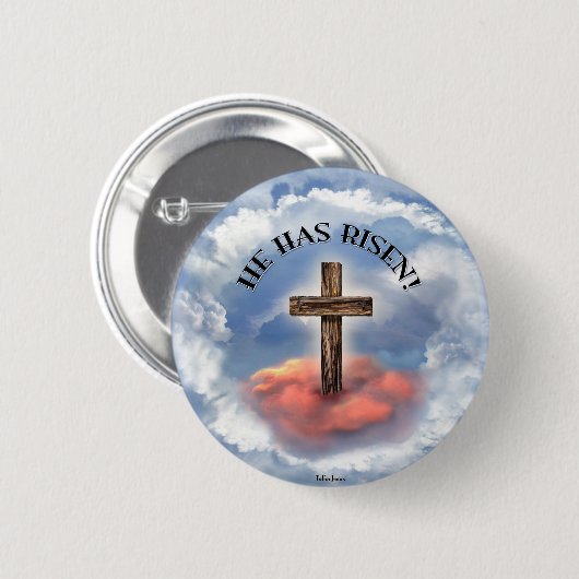 Er ist mit Wolken überquert worden Button (Vorne & Hinten)