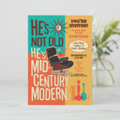 Er ist nicht alt ich bin Mittelalter Moderne Party Einladung (Stehend Vorderseite)