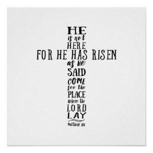 Er ist nicht hier, denn er ist, wie er sagte, aufg poster