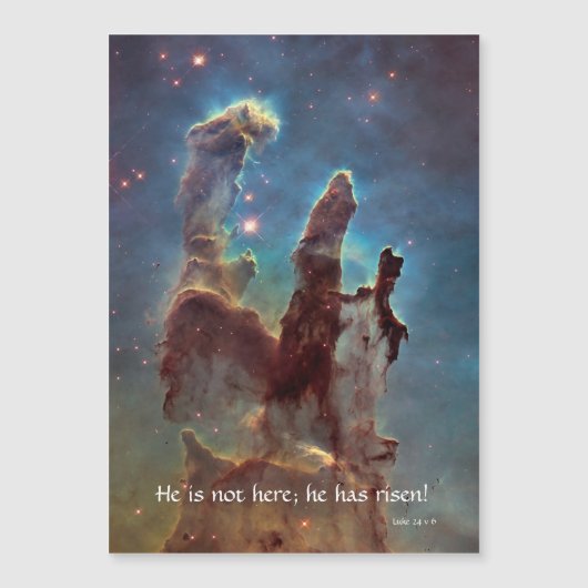 Er ist nicht hier; er ist Risen | Luke 24 v 6 Magnetkarte (Vorderseite)