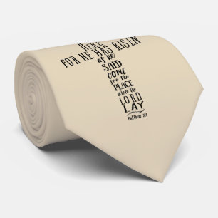 Er ist nicht hier für ihn ist gestiegen, Matt-28: Krawatte