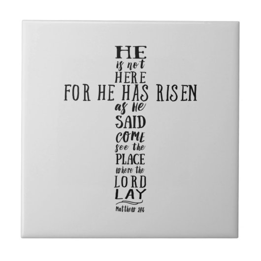 Er ist nicht hier für ihn ist gestiegen, wie er fliese (Vorderseite)