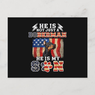Er ist nicht nur ein Doberman, er ist mein Sohn, d Postkarte
